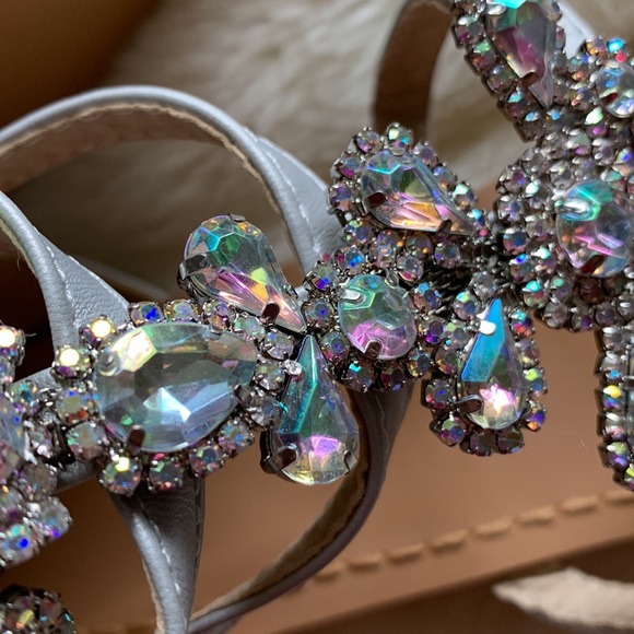 Size 10 Strappy boots sandals Bling sparkling Glam jewelled boot sandals 42 - Picture 6 of 12